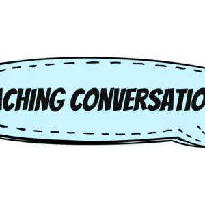 A teacher-student coaching conversation captured within a speech bubble.